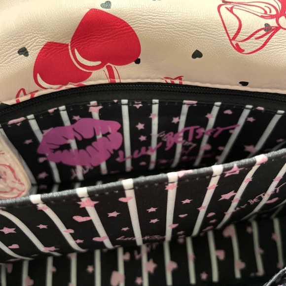 NWT Original BETSEY JOHNSON Cherries Shoulder / Crossbody Bag Pink Furry Charm - Picture 8 of 8